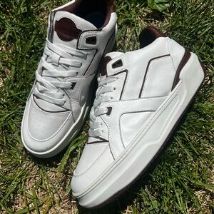 CLEAN Just Don Courtside Sneakers size 44 (US 11.5 Womens) Brown/Burgundy Shoes